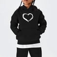 thumbnail image 2 of Mercatoo Heart Print Hoodie for Girls Cute 1reppy Hooded Sweatshirt Winter Oversized Long Sleeve Pullover Tops, 2 of 6