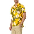 thumbnail image 5 of INSPIRE CHIC Men's Shirts Short Sleeve Floral Printed Button Front Beach Hawaiian Shirt 38 Yellow Floral, 5 of 7