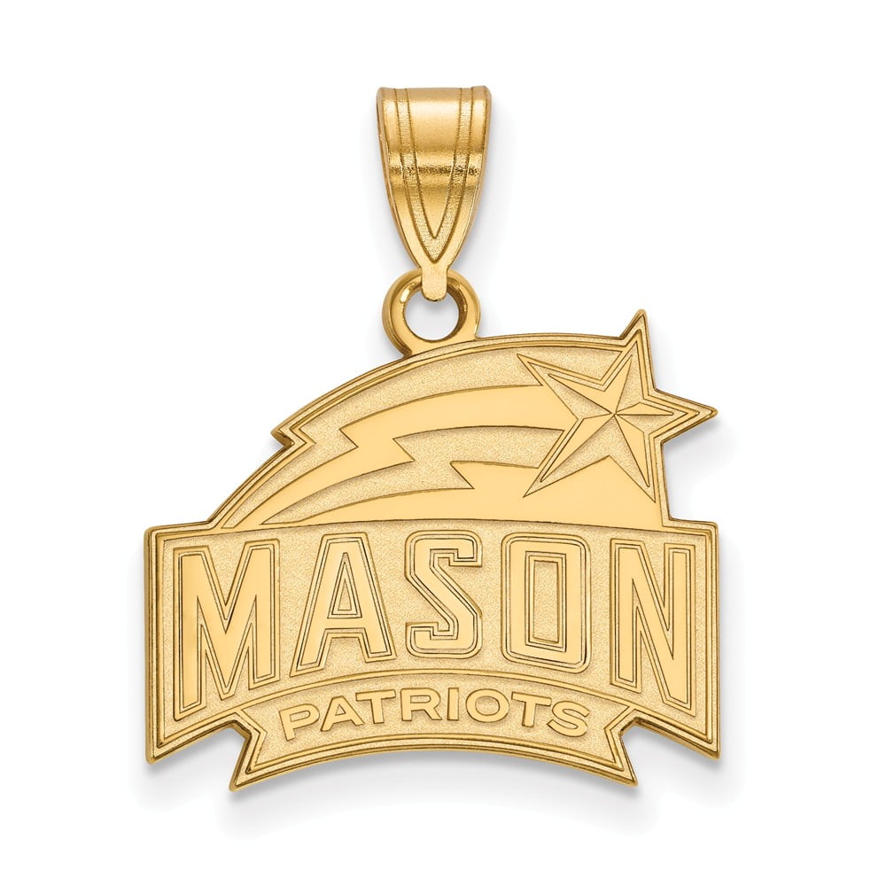 Jewel Tie 925 Sterling Silver with Gold-Toned George Mason University Small Pendant 19mm x 18mm Jewel Tie 925 Sterling Silver with Gold-Toned George Mason University Small Pendant 19mm x 18mm