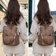 thumbnail image 6 of Sunyuer Fashion PU Leather Women's Backpack - Large Capacity, Anti-theft, Casual Style for Commuting Work and Travel, 6 of 7