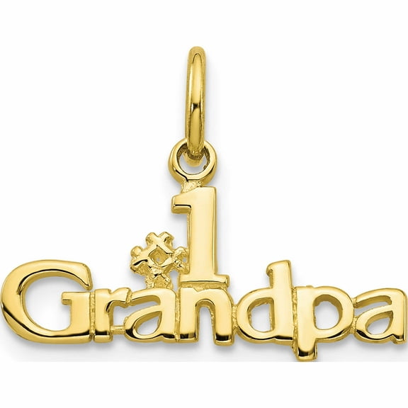 10K Yellow Gold #1 Grandpa Charm (15 X 21) Made In United States 10c120