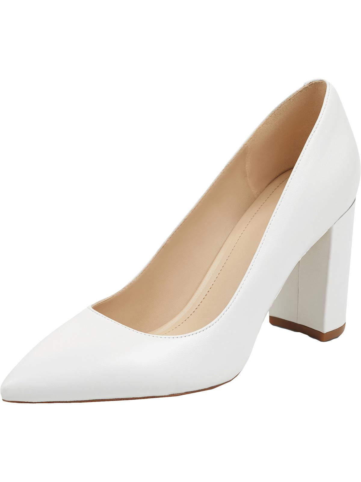 Marc Fisher Womens Viviene Leather Pointed Toe Pumps White 6.5 Medium ...