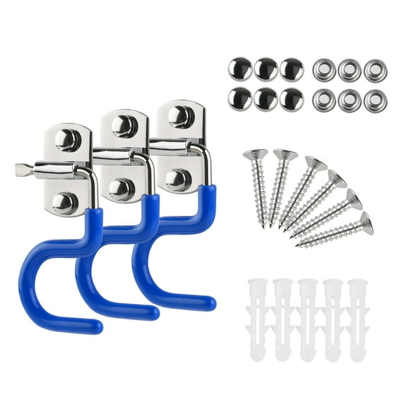 NUOLUX 3pcs Mop Holder 304 Stainless Steel Broom Holder Wall Mounted Organizer Brush Storage Hanger