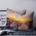 thumbnail image 3 of Summer Beach Throw Pillow Covers, Soft Pillowcases with Invisible Zipper, Sunset Nautical Ocean Sea Decorative Square Pillow Cushion Covers for Living Room Couch Sofa Bed 18x18 Inches, 3 of 8