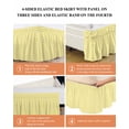 thumbnail image 6 of Yellow White Plaid Wrap Around Bed Skirts for Queen Bed 16" Drop,Bed Skirt with Adjustable Elastic Belt Dust Ruffle Bed Valance for Bedroom Hotel Modern Retro Geometric Checkered Bed Frame Cover, 6 of 7