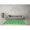 thumbnail image 3 of Ahgly Company Indoor Rectangle Checkered Emerald Green Modern Area Rugs, 3' x 5', 3 of 4