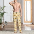 thumbnail image 3 of Cauagu Brown Leaf Sunflower Mens Pajama Pants Sleep & Lounge Pants,PJ Bottoms with Pockets-Large, 3 of 7