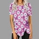 thumbnail image 5 of Blusas de Manga Corta para las Mujeres Botón Impreso Cuello Redondo Top Casual, Blusas para las Mujeres Casual, 5 of 5