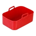 thumbnail image 1 of Injueey Freidora de aire, bandeja de silicona, cesta para el hogar, Bar, Hotel, horno, microondas, olla, revestimiento de placa, lavable, Herramientas y accesorios para hornear Rojo, 1 of 6