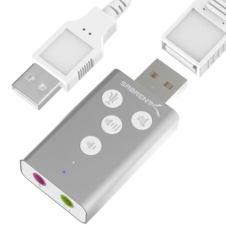 UPC: 0819921012937 | SABRENT Aluminum USB External 3D Stereo Sound Adapter for Windows and Mac. Plug and Play No Drivers Needed. [Silver] (AU-DDAS)