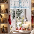 thumbnail image 3 of Christmas Dwarf Valance Curtain for Windows Blue Snowflake Curtain Valances Short Window Treatments Panels for Kitchen Bathroom Laundry Room Basement 54 x 18 Inch, 3 of 7