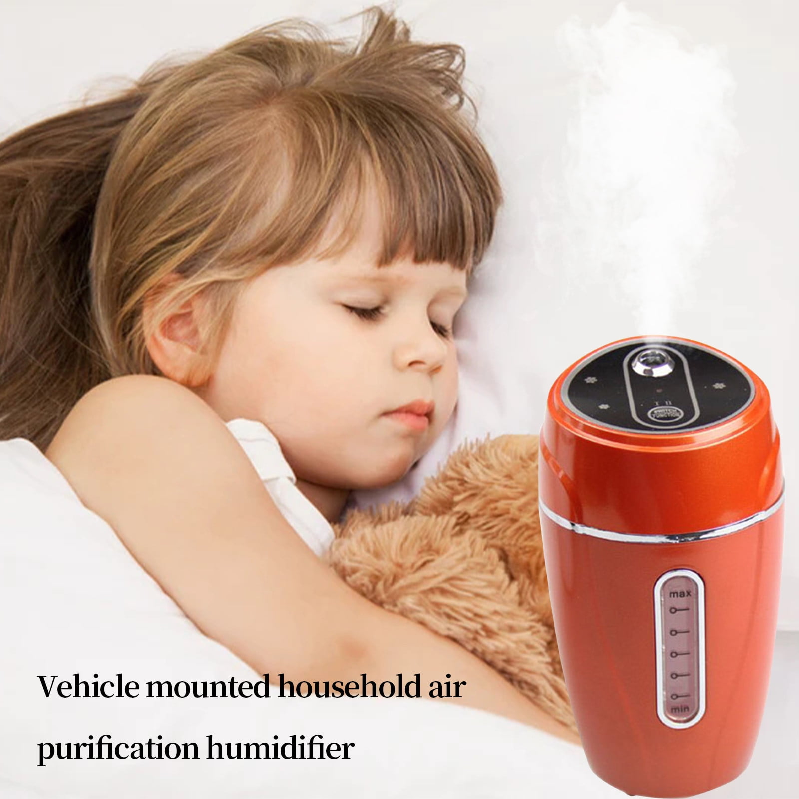 MICLOZYT Humidifier for Bedroom,Quiet Car Cool Mist Humidifier,Aromatherapy Diffuser (Orange),for Baby Nursery and Plant