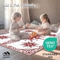 thumbnail image 4 of ODIKA 5'x7' Machine Washable Non-Slip Area Rug, Festive Starburst Motif with Interlaced Snowflake Embellishments High Traffic Rug with Pad, Red, 507730, 4 of 8