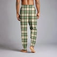 thumbnail image 6 of Mens Pajama Pants Plaid Soft Drawstring Elastic Waist Sleep Pants with Pockets Lightweight Loungewear Jogger Bottoms,Light Green XXL, 6 of 6