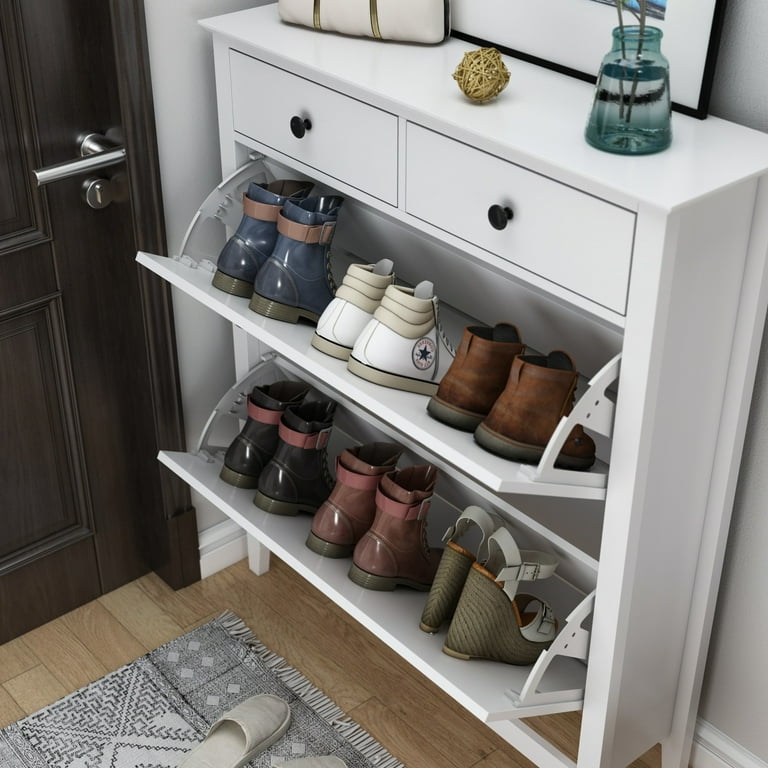Timechee Dresser Shoe Storage Cabinet Fold Out Drawer Space Saving