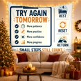 thumbnail image 3 of Clean Motivational Infographic with Again Tomorrow Again, Inspirational Illustration for Art Lovers, Wall Decor, Housewarming Gift, Tapestry Wall Hanging for Dorm and Living Room, 3 of 7