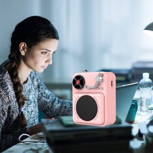 Chmadoxn Bluetooth Speaker,Bluetooth Audio Mini Portable Bluetooth Stereo Speaker, Enhanced Wireless Vintage Speaker, Built-in Mic For Travel, Home, Beach, Kitchen Bluetooth Speakers