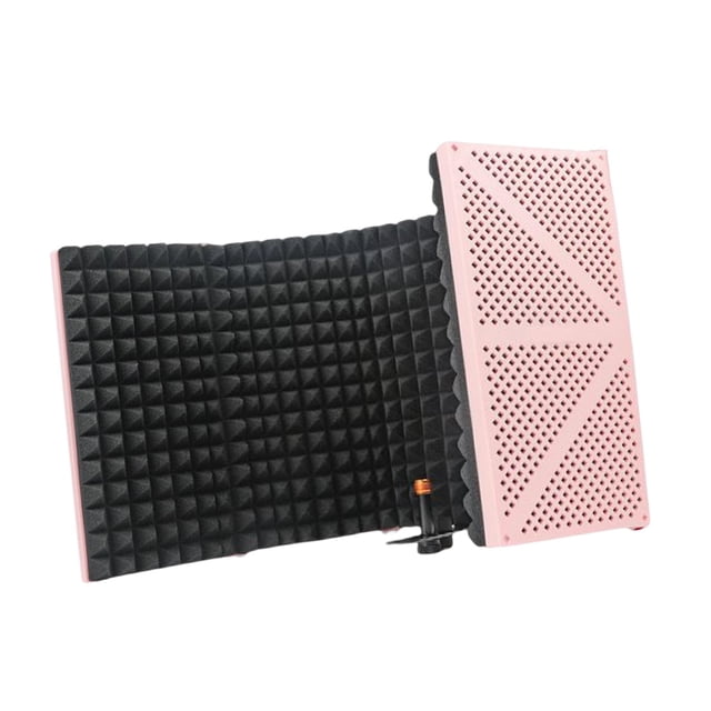 Escudo de aislamiento de micrófono perfke Esponja absorbente de alta densidad Rosado