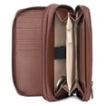 thumbnail image 6 of Julia Buxton Women's Heiress Double Zip Organizer Leather, Mahogany, 6 of 6
