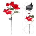 thumbnail image 3 of 1Pc Solar-powered Poinsettia Christmas Flower Ground Insert Light Ornament (Red), 3 of 6