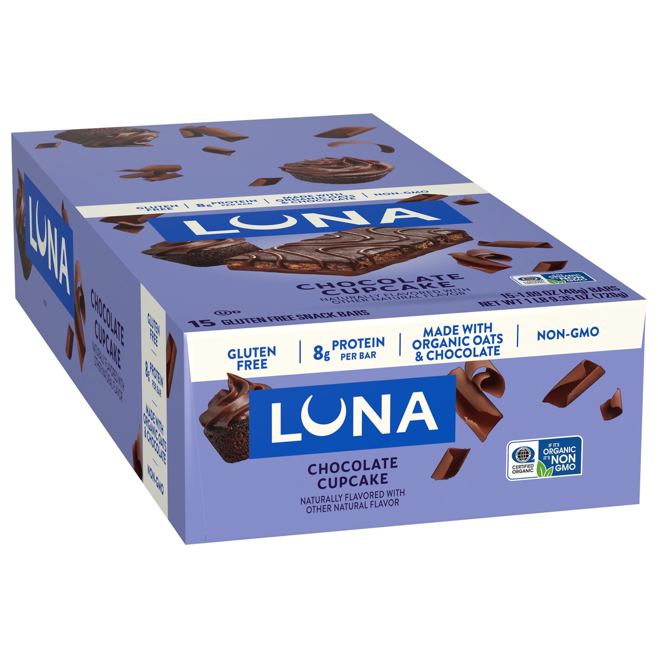LUNA Chocolate Cupcake Flavor Snack Bars, 15 Count - Walmart.com