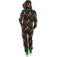 thumbnail image 3 of DYMADE Womens Winter Pajamas Sleepwear Pockets Christmas Check Palid Snowman Print Spliced Long Sleeve One Piece Jumpsuit, 3 of 3