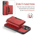 thumbnail image 2 of DG.MING 2 in 1 Detachable Back Cover Compatible with iPhone 16 Pro Max Wallet Case, with 8-Card Holder Leather Pocket Slim Phone Cases for iPhone 16 Pro Max 6.9",Red,For iPhone 16 Pro Max, 2 of 10