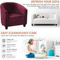 thumbnail image 7 of CJC Velvet Tub Chair Cover, High Stretch Club Chair Slipcover Washable Armchair Sofa Couch Cover for Living Room Club Cafe (Red), 7 of 7