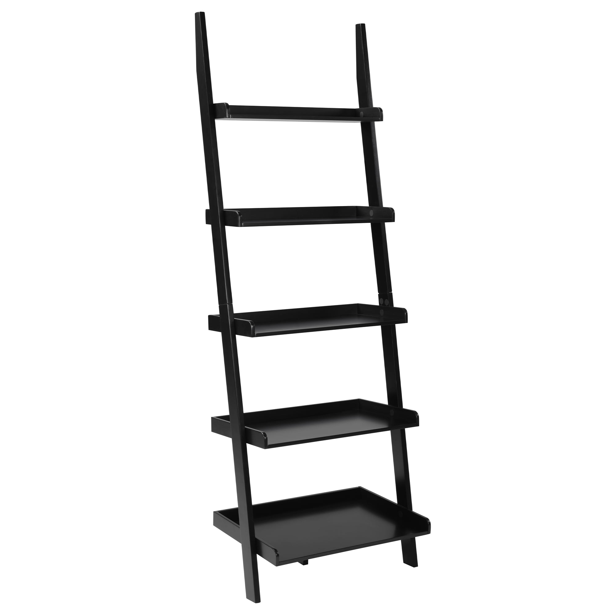 Convenience Concepts American Heritage 5-Shelf Ladder Bookcase, Black