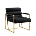 thumbnail image 5 of Inspired Home AC195-10BK-UE Makynlee Upholstered Stainless Steel Accent Chair, Black & Gold, 5 of 17