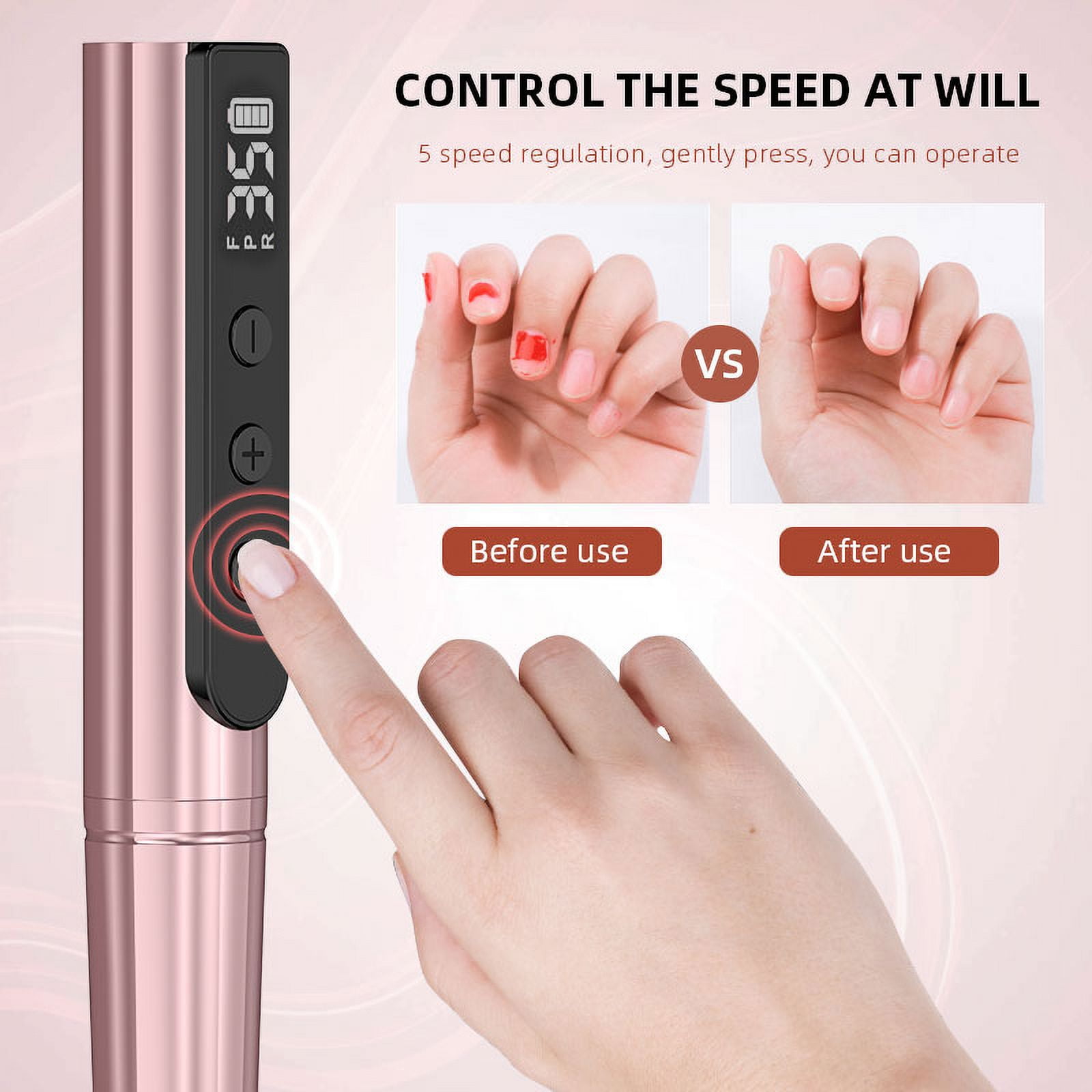 Cordless Nail Drill Machine Professional 35,000rpm Rechargeable Electric Nail File for Acrylic Gel Nails Manicure Pedicure Kits