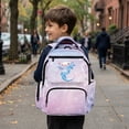 thumbnail image 3 of HUIACONG Gradient Purple Axolotl School Backpack for Kids Teens Age 6-18 Multi Pocket Water Resistant Bookbag with Adjustable Padded Straps Lightweight Sturdy Student School Bag, 3 of 7