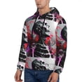 thumbnail image 3 of Picia Artistic Skull Pattern Casual Men's Hoodie - Lightweight Hooded Sweatshirt with Kangaroo Pocket, Comfortable Pullover for Everyday, Travel-Medium, 3 of 7