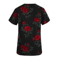 thumbnail image 5 of Tauxra Printed V-Neck Top for Women with Pocket, Short Sleeve Casual Shirt, Valentine's Day Floral Blouse for Work and Daily Wear, 5 of 5