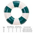 thumbnail image 2 of Flotador inflable de piscina con forma de anillo de natación a rayas clásico para niños (verde oscuro 60), 2 of 3