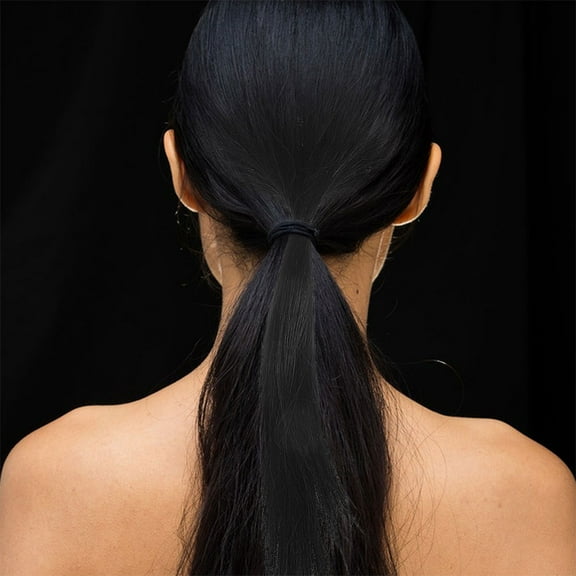 LOLIPPYY 2Pcs Ponytail Volume Boosting Hair Pad Black Seamless Synthetic Hair Extension
