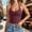Red, variant on Womens Summer Tops Backless Tie Neck Double Lined Basic Halter Tops for Women Black L