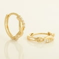 thumbnail image 4 of Anygolds 14K Real Solid Gold Twist Cubic Zirconia Hoop Earrings, Cartilage Daith Helix Tragus Conch Rook Snug Huggie Hinge Ear Ring Piercing Jewelry - MOT47047-CZY Yellow Gold, 4 of 5