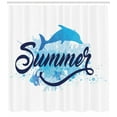 thumbnail image 3 of Ambesonne Dolphin Shower Curtain, Vibrant Colored Fish, 69"Wx75"L, Dark Blue Pale Blue, 3 of 3