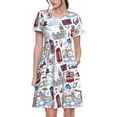 thumbnail image 1 of Balery London Landmark2 Vestidos sueltos de manga corta para mujer, vestidos de verano 2025, vestidos casuales de corte A con vuelo., 1 of 6