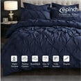 thumbnail image 4 of Pinch Pleated Duvet Cover Set 1200TC 100% Cotton 3-Piece, Pinch Duvet Cover, Pinch Pillowcase Zip & Tie Closure Pack of 1 (Queen_ 90 X 90 Inch), 4 of 6