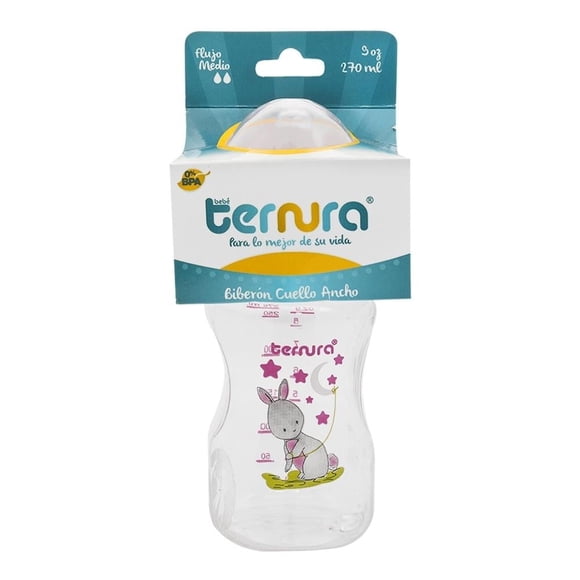 Biberón Ternura Cuello Ancho Flujo Medio 270 ml