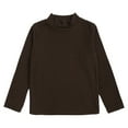 thumbnail image 3 of Sholeno Kids Boys Girls Basic Solid Color Thermal Underwear Tops Turtleneck T-Shirt Baselayer Long Coffee 100, 3 of 6