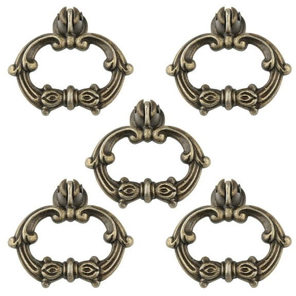 5 Sets Retro Bronze Cabinet Pull Handles Single Hole Door Handles for Kitchen Drawer Furniture