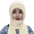 thumbnail image 1 of Woolen Cap Windproof Washable Non-Fading Breathable High Elastic Padded Lining Woolen Hat Scarf for Daily Wear, 1 of 10