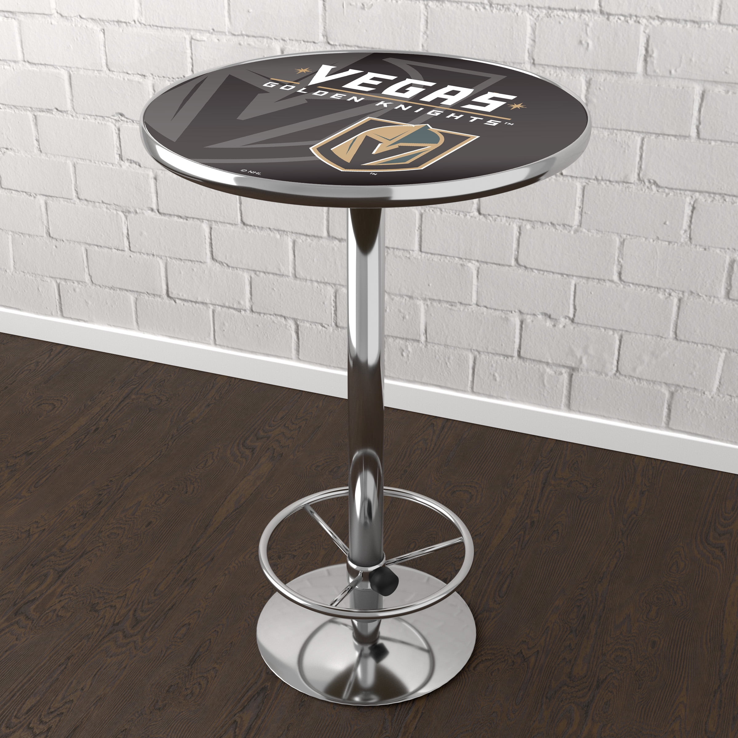 Vegas Golden Knights Watermark Bar Table with Adjustable Footrest and Acrylic Top