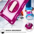 thumbnail image 6 of for Samsung Galaxy Tab S10 Plus 2024/S9 Plus 2023/S8 Plus 2022/S7 FE 2021/S7 Plus 2020 12.4 Inch,360 Kickstand Handle Wrist Strap Armor Heavy Duty Rugged Cover + Adjustable Shoulder Strap,Rose+Pink, 6 of 7