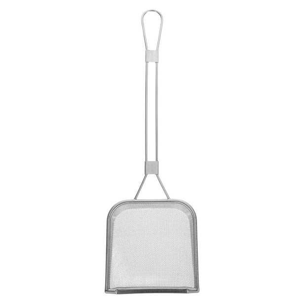 Filtro de residuos de aceite para freidora de acero inoxidable, cuchara cuadrada, colador de grasa para cocinar pollo y papas fritas, utensilio de cocina, colador manual con mango largo