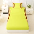 thumbnail image 3 of Erosebridal Baseball Softball Twin Sheet Sets for Kids, Sport Game Bedding, 1 Flat Sheet, 1 Fitted Sheet and 1 Pillowcase, 3 of 5