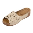 thumbnail image 4 of Willtoo Wedges Sandals for Women Comfortable Orthopedic Dressy Casual Summer Breathable Vacation Shoes Platform Floral Slides Sandals, 4 of 4